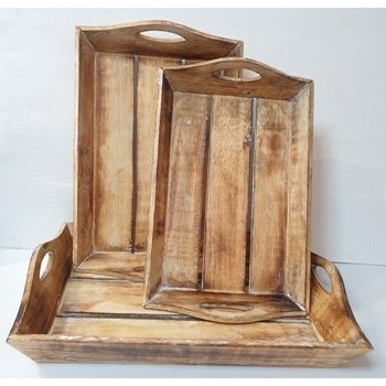 Rustick Wooden Tray-Large at World Of Decor NZ