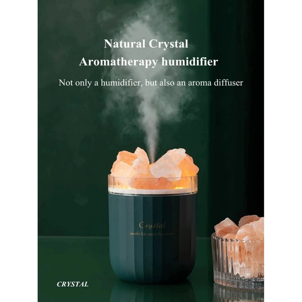 Air Humidifier/Aroma Diffuser USB 300ml - Himalayan Salt Crystal White Aroma Diffuser,Air Humidifier,Essential at World Of Decor NZ