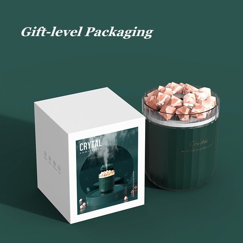 Air Humidifier/Aroma Diffuser USB 300ml - Himalayan Salt Crystal White Aroma Diffuser,Air Humidifier,Essential at World Of Decor NZ