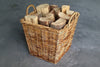 Rattan Square Wood Basket With Handle Cane & Rattan at World Of Decor NZ