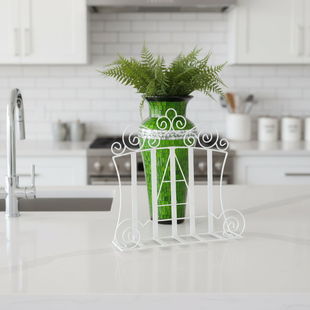 Recipe Book Holder - White METAL/CAST IRON at World Of Decor NZ