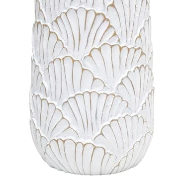 Fan Shell Resin Vase-Whitewash 37cm at World Of Decor NZ