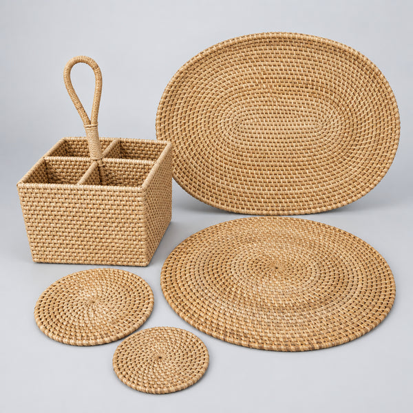 Rattan Placemat Round 30cm KITCHEN ACCESSORIES at World Of Decor NZ