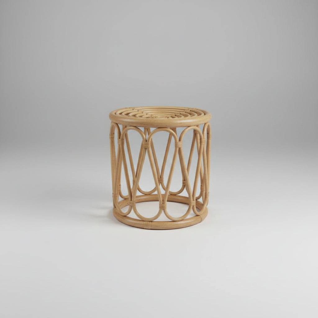 Round Cane Stool /Plant Stand RATTAN & CANE FURNITURE at World Of Decor NZ