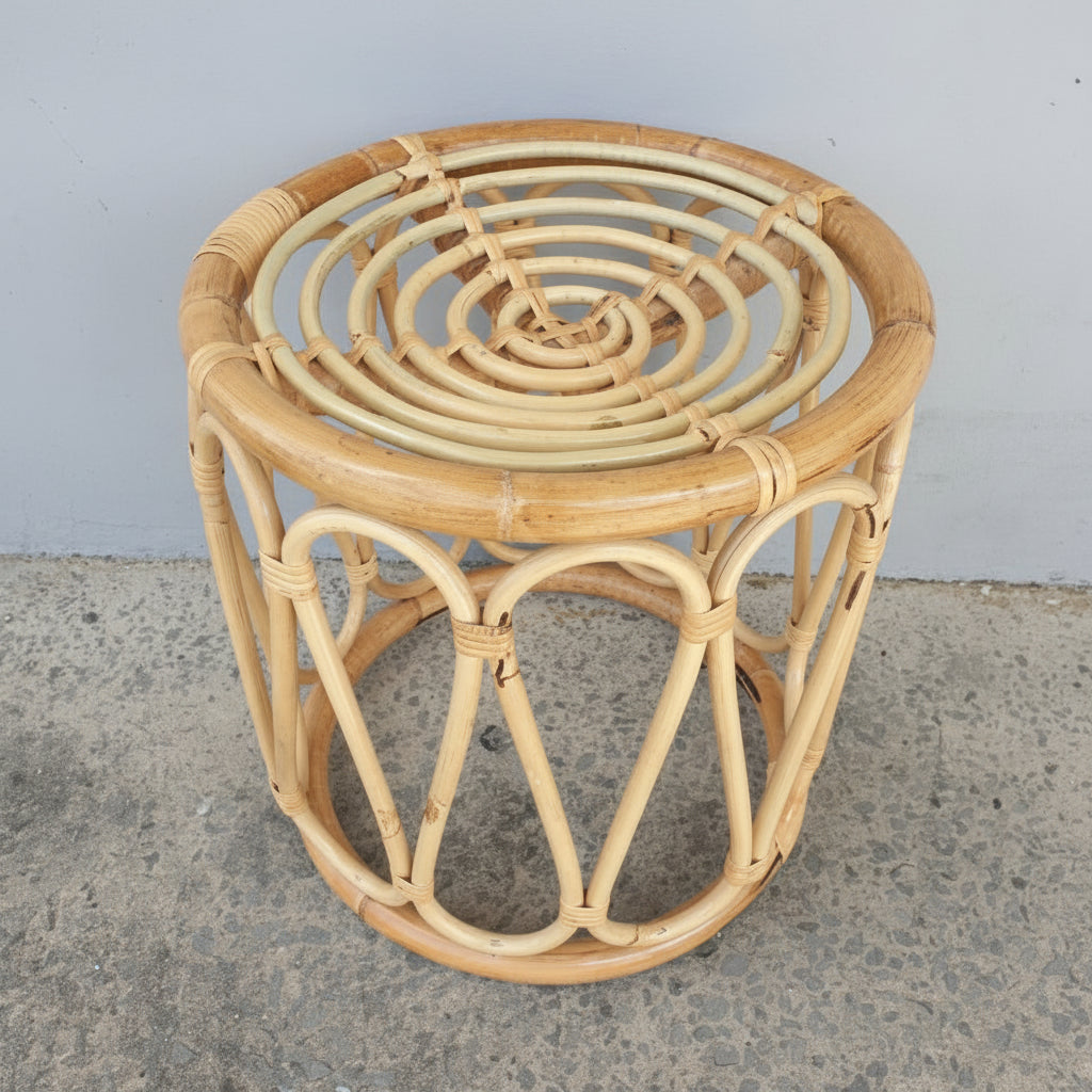 Round Cane Stool /Plant Stand RATTAN & CANE FURNITURE at World Of Decor NZ