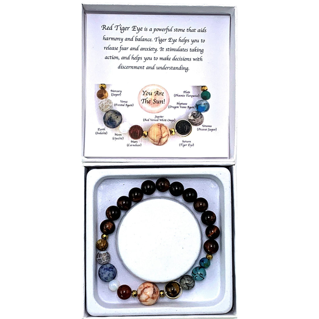 Red Tiger Eye Solar System bracelet CRYSTAL at World Of Decor NZ
