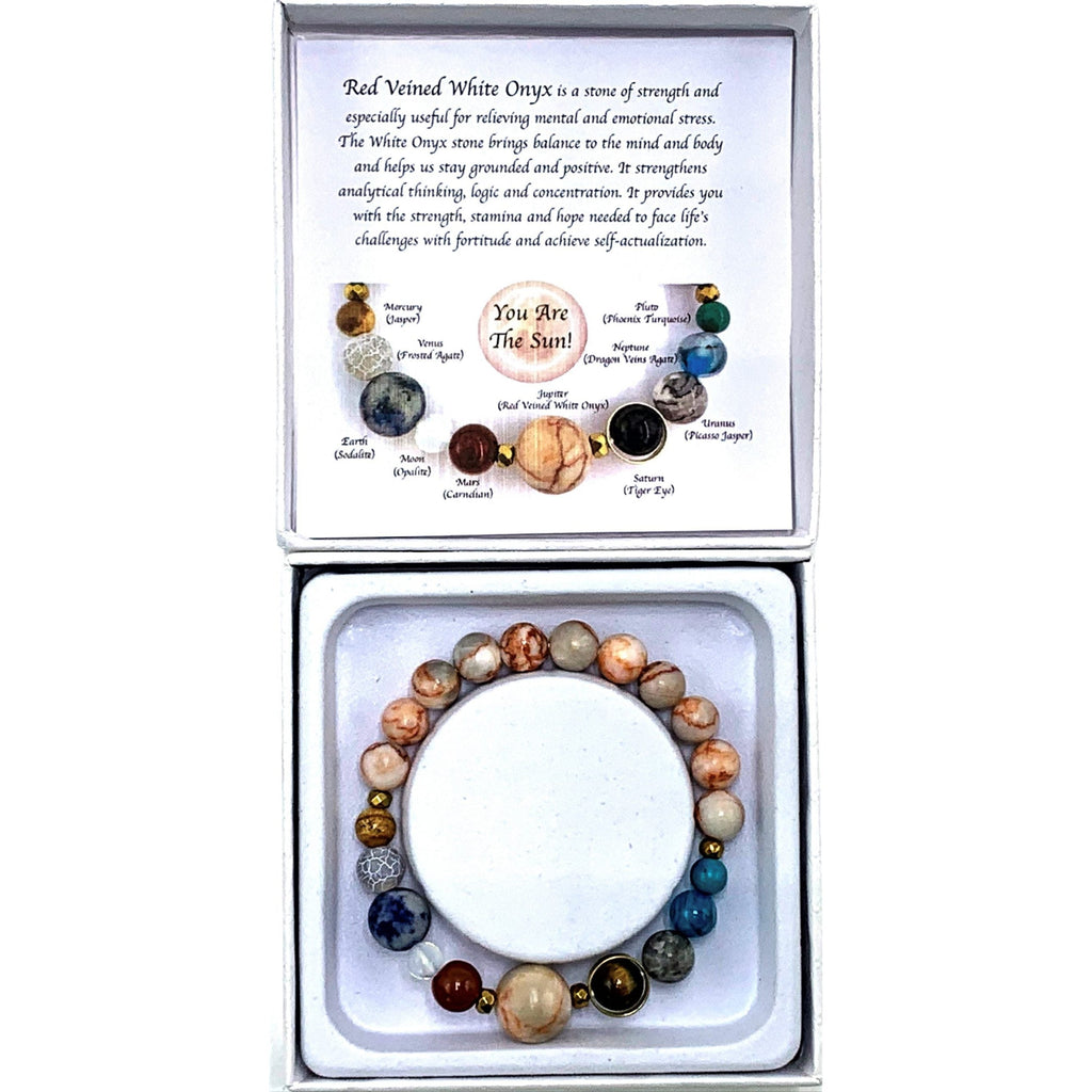 Red Veined White Onyx Solar System Bracelet CRYSTAL at World Of Decor NZ