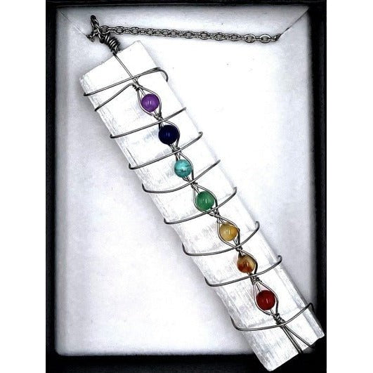 Selenite Chakra Stone Necklace CRYSTAL at World Of Decor NZ