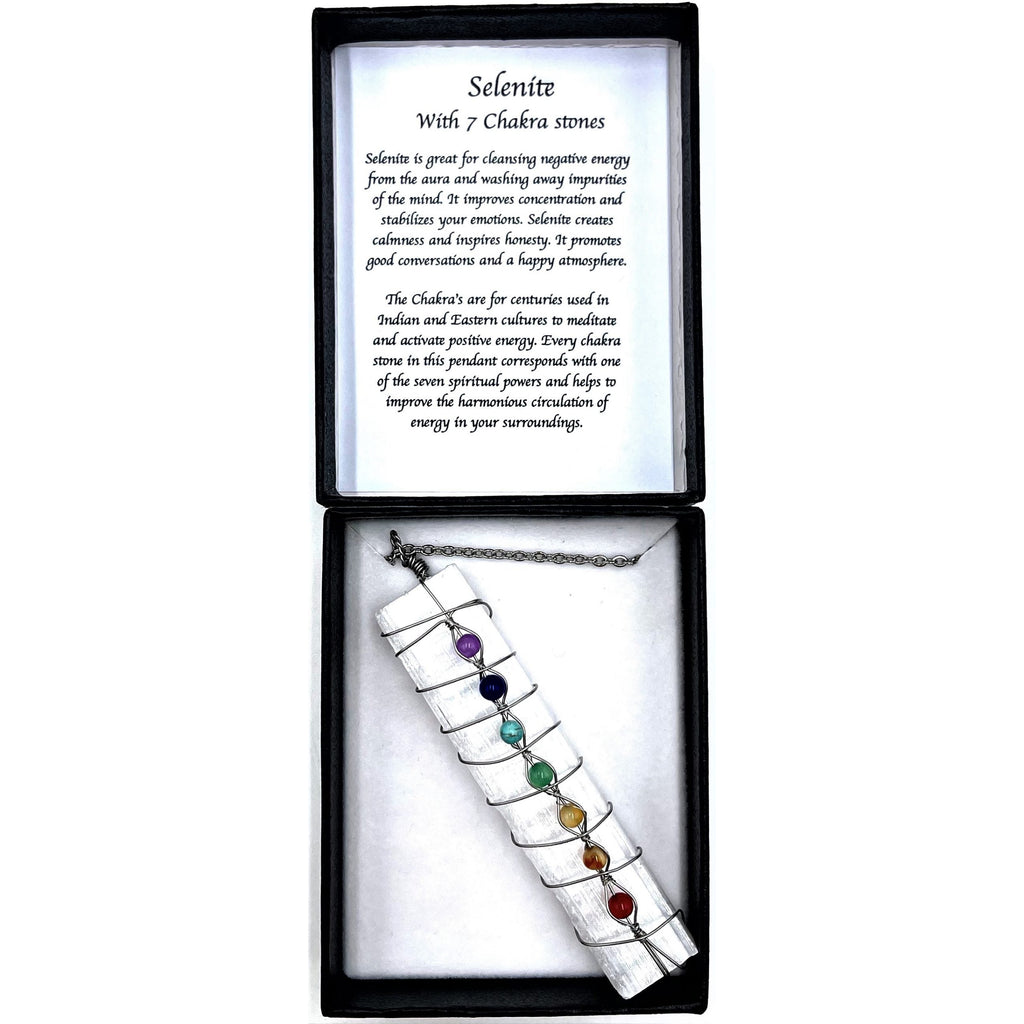Selenite Chakra Stone Necklace CRYSTAL at World Of Decor NZ