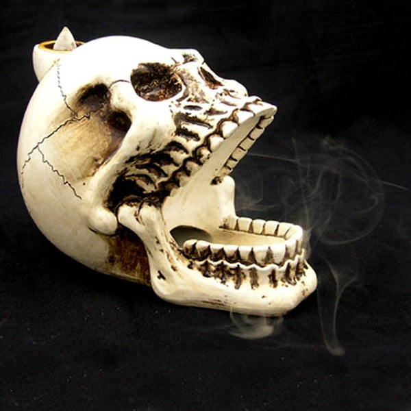 Skull with Open Mouth Backflow Incense Burner at World Of Decor NZ