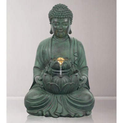 Buddha With Lotus Flower Water Fountain at World Of Decor NZ