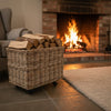 Storage Basket on Wheels Grey - Small Cane & Rattan at World Of Decor NZ