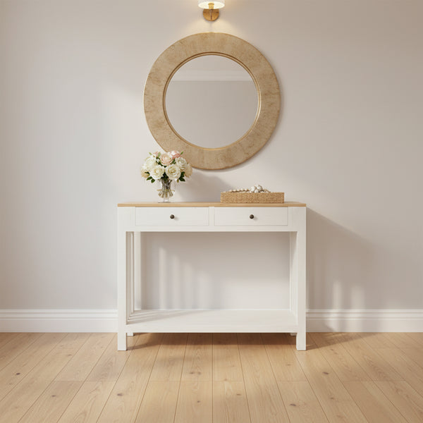 Teak Slat Sided Hall Table Hall table at World Of Decor NZ
