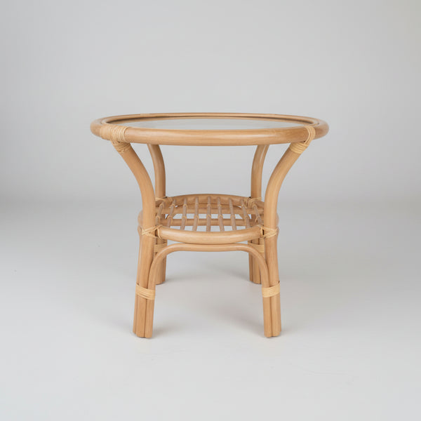 Venice Cane Table Natural Glass Top RATTAN & CANE FURNITURE at World Of Decor NZ