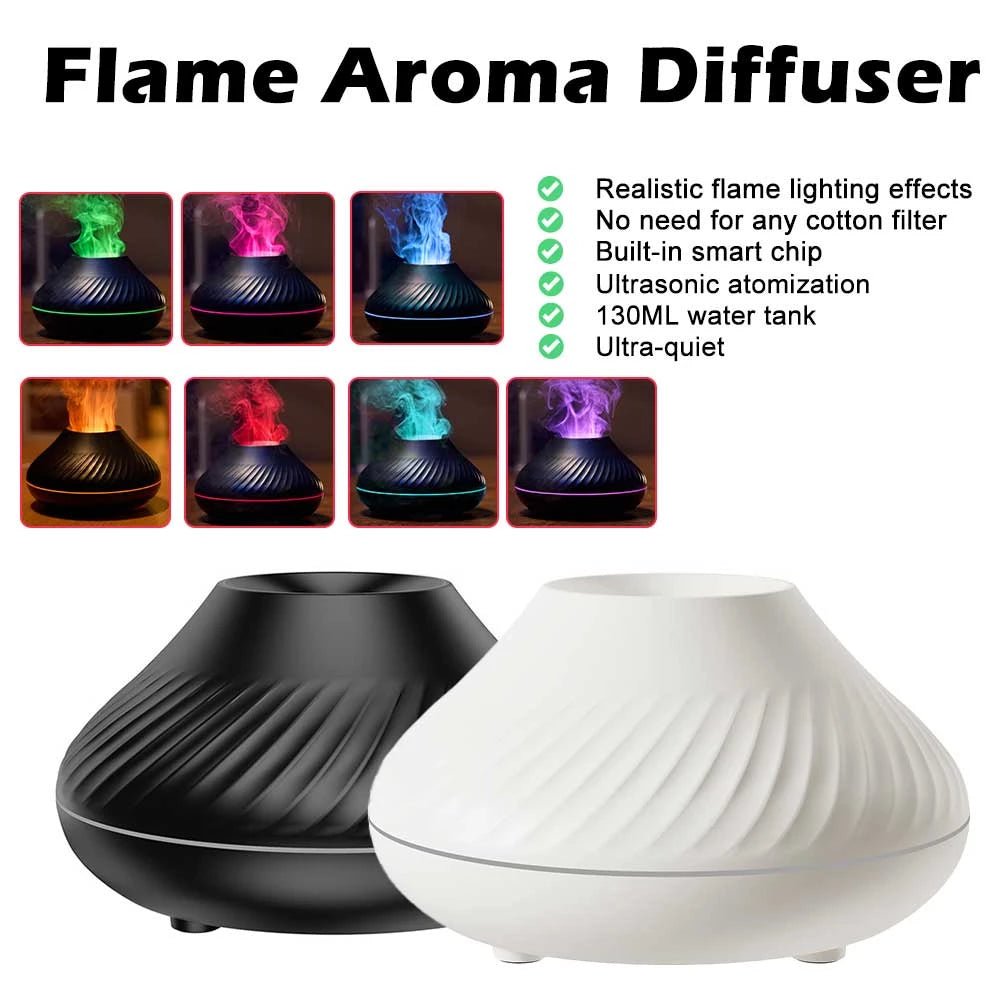 Air Humidifier/Aroma Diffuser USB 130ML - Volcanic Black Aroma Diffuser,Air Humidifier,Essential at World Of Decor NZ