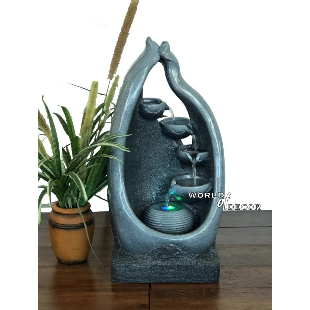 Water Fountain Blue/Grey 4 Bowls at World Of Decor NZ