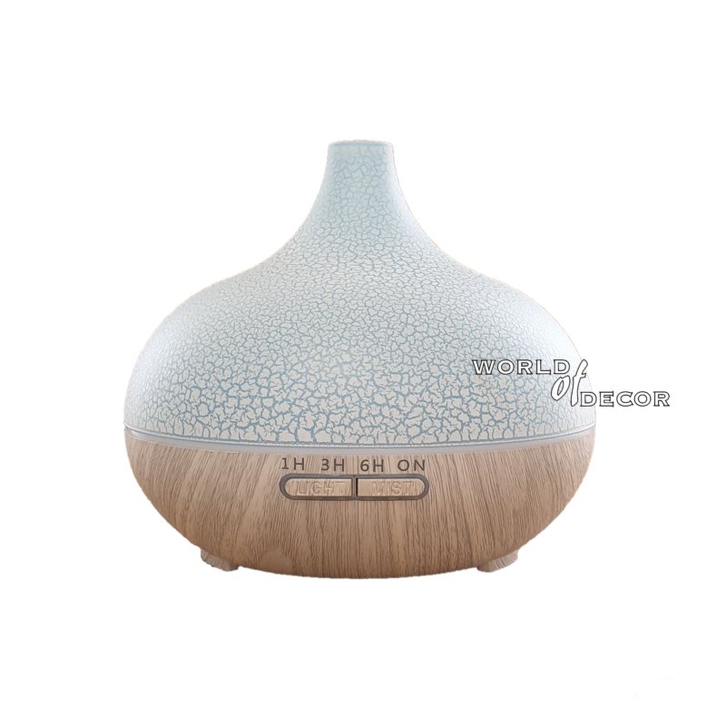 Ultrasonic Aroma Diffuser Whitewash Wood 500ml - Crack Aroma Diffuser,Air Humidifier,Essential at World Of Decor NZ