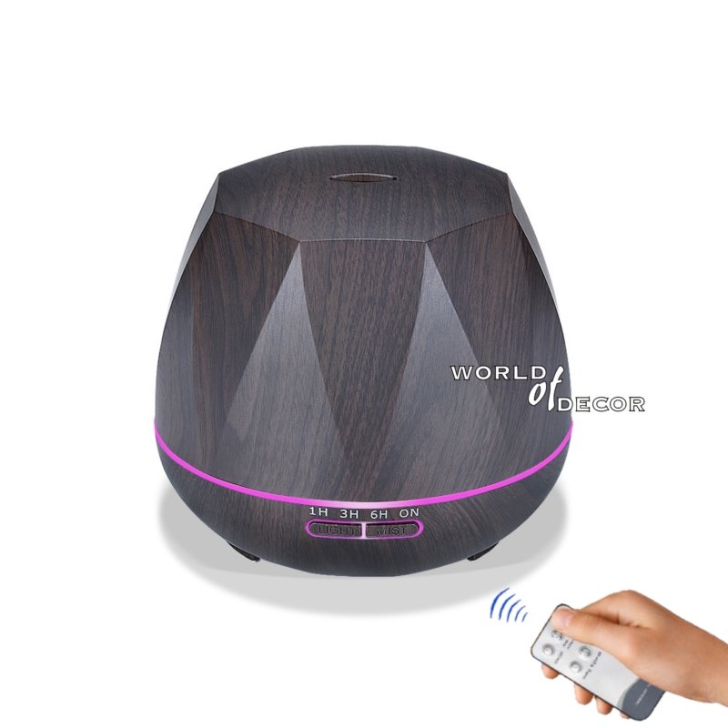 Ultrasonic Aroma Diffuser Dark Wood 550ml - Hexagone Aroma Diffuser,Air Humidifier,Essential at World Of Decor NZ