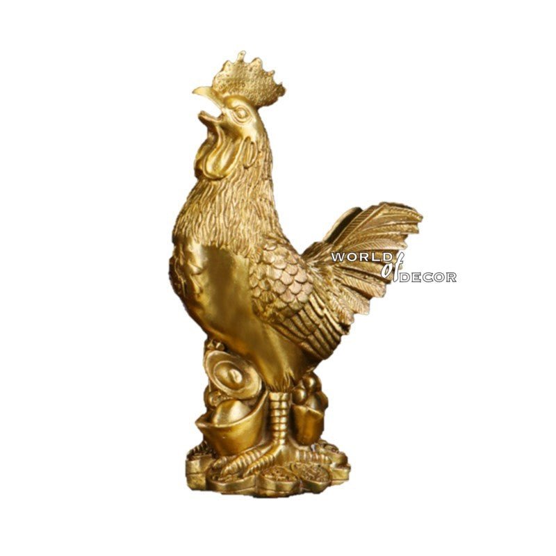 Brass Rooster 14cm FENG SHUI PRODUCTS at World Of Decor NZ