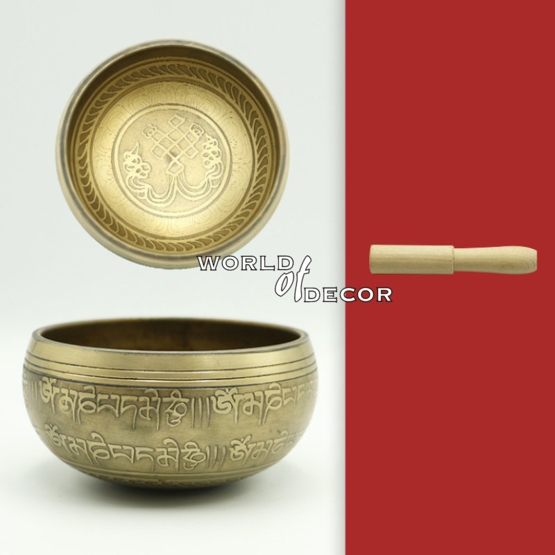 Singing Bowl Tibetan 3 Line Mantra 13cm SINGING BOWL at World Of Decor NZ