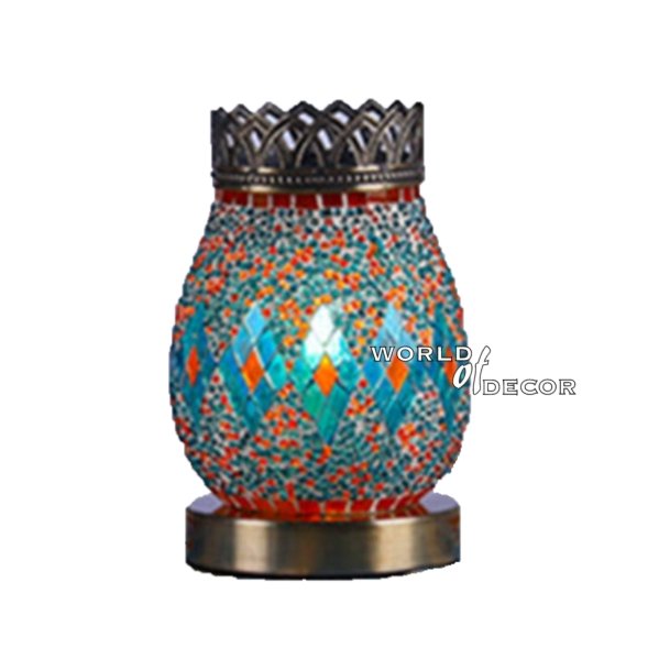 Turkish Mosaic Prosperity Lamp And Oil Burner Oval - 1 MORROCCAN LAMP at World Of Decor NZ