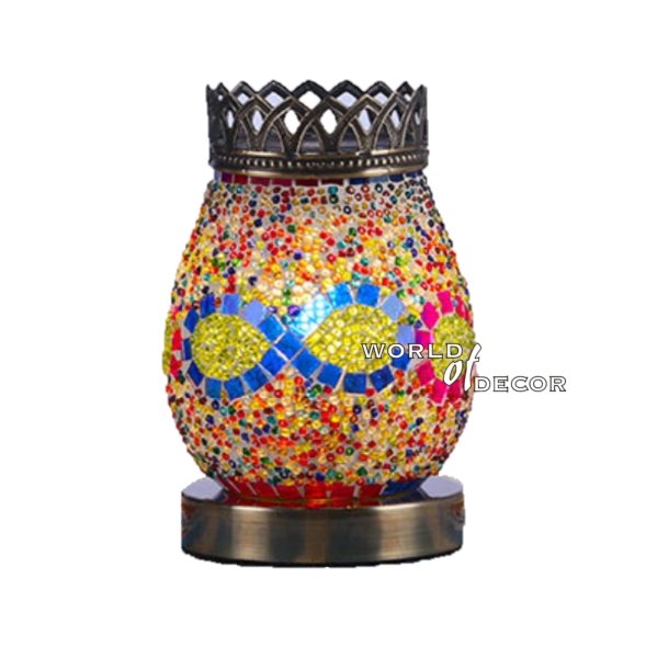 Turkish Mosaic Prosperity Lamp And Oil Burner Oval - 3 MORROCCAN LAMP at World Of Decor NZ