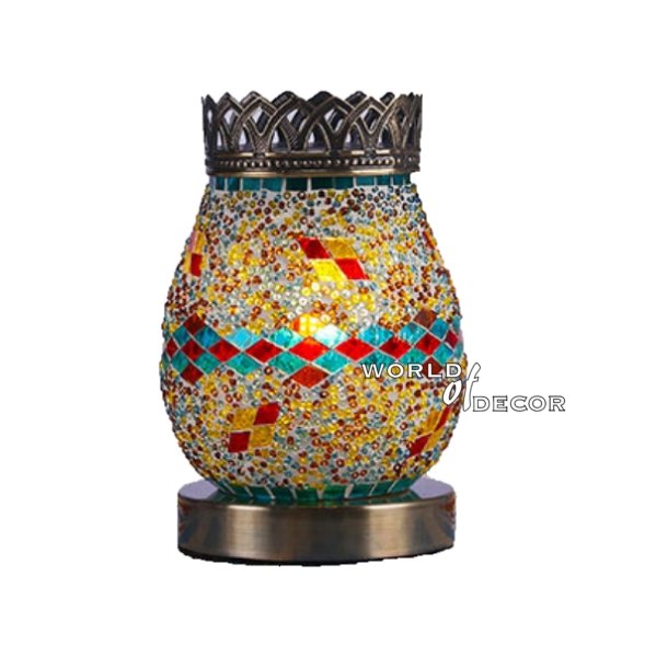 Turkish Mosaic Prosperity Lamp And Oil Burner Oval - 5 MORROCCAN LAMP at World Of Decor NZ