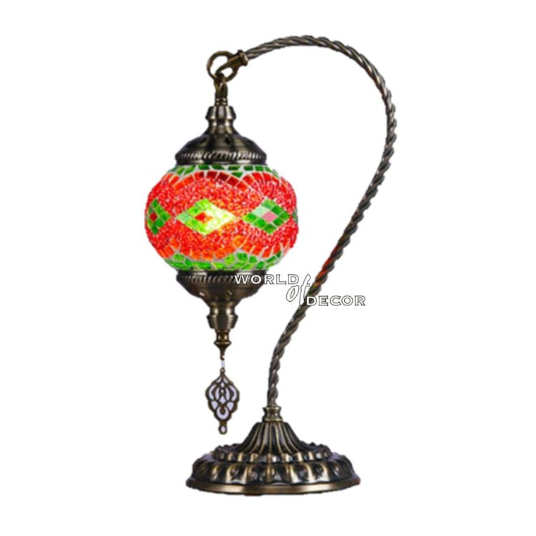 Turkish Mosaic Electric Lamp Swan Neck Large - 6 MORROCCAN LAMP at World Of Decor NZ