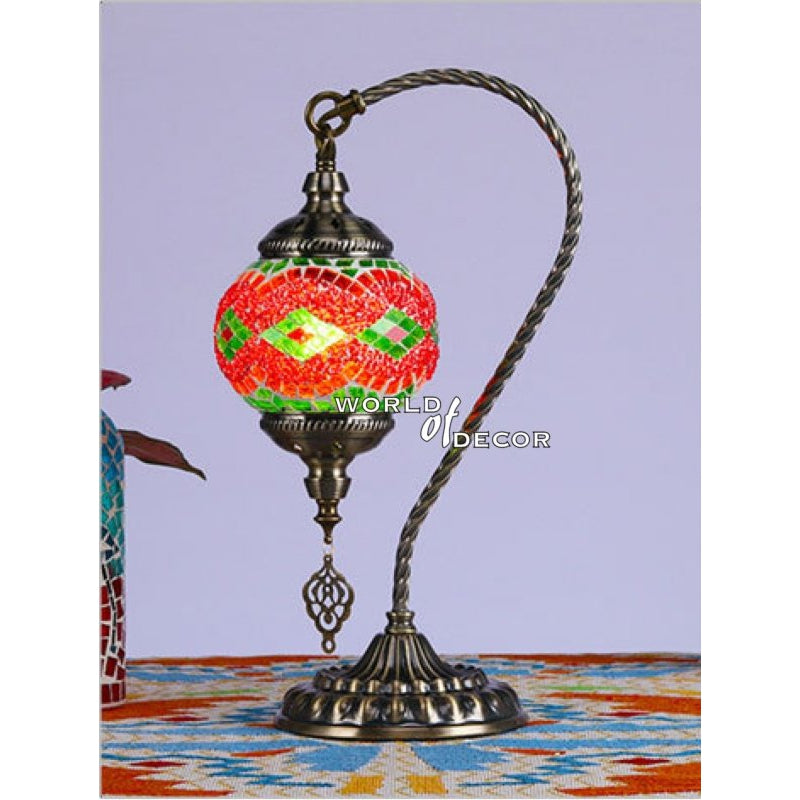 Turkish Mosaic Electric Lamp Swan Neck Large - 6 MORROCCAN LAMP at World Of Decor NZ