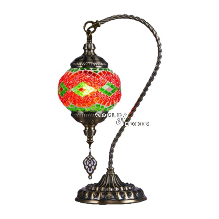 Turkish Mosaic Electric Lamp Swan Neck Large - 6 MORROCCAN LAMP at World Of Decor NZ