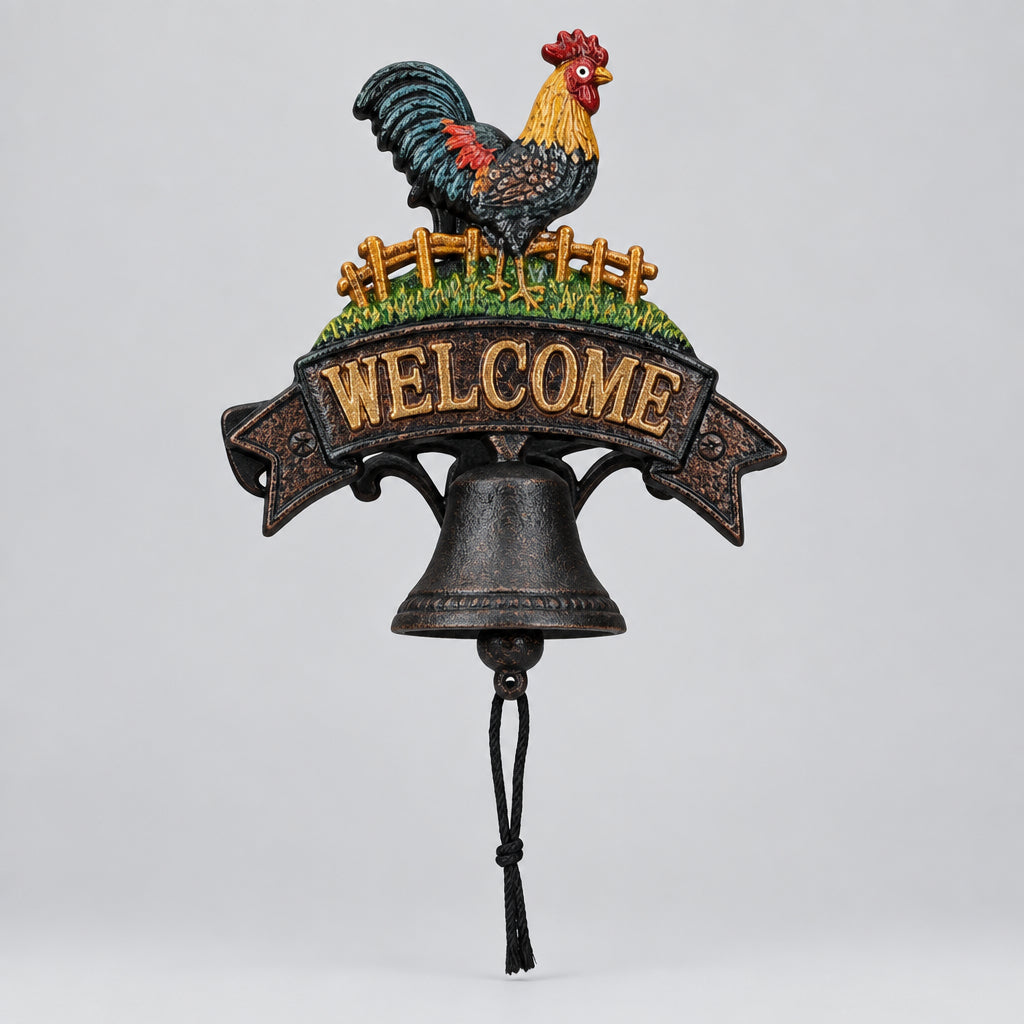 Welcome Door Bell - Rooster METAL/CAST IRON at World Of Decor NZ