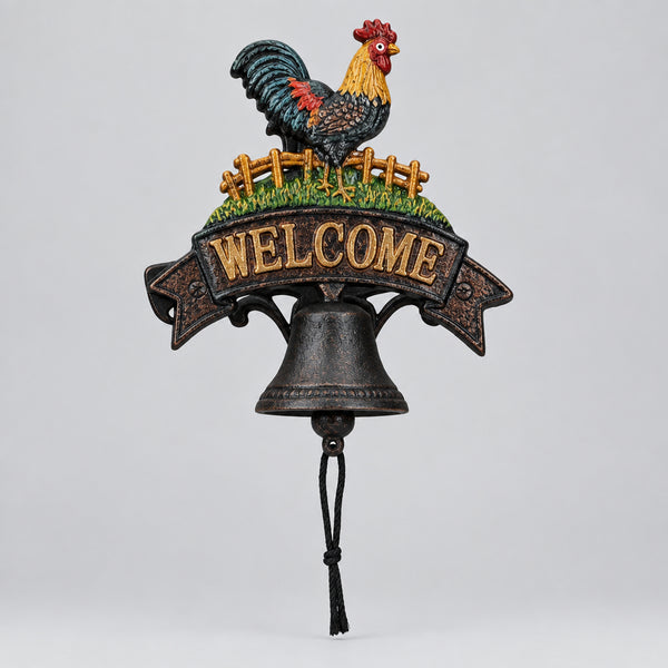 Welcome Door Bell - Rooster METAL/CAST IRON at World Of Decor NZ
