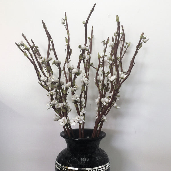 White Cherry Blossom Set of 3 Artificial Flowers at World Of Decor NZ