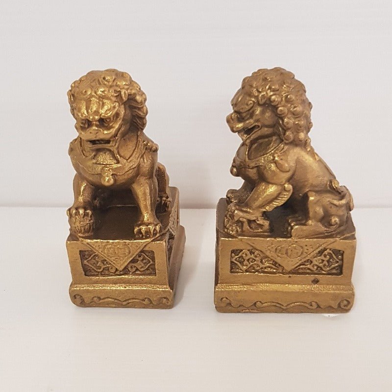 Fu Dog/Temple Dog Set - Brass FENG SHUI PRODUCTS at World Of Decor NZ