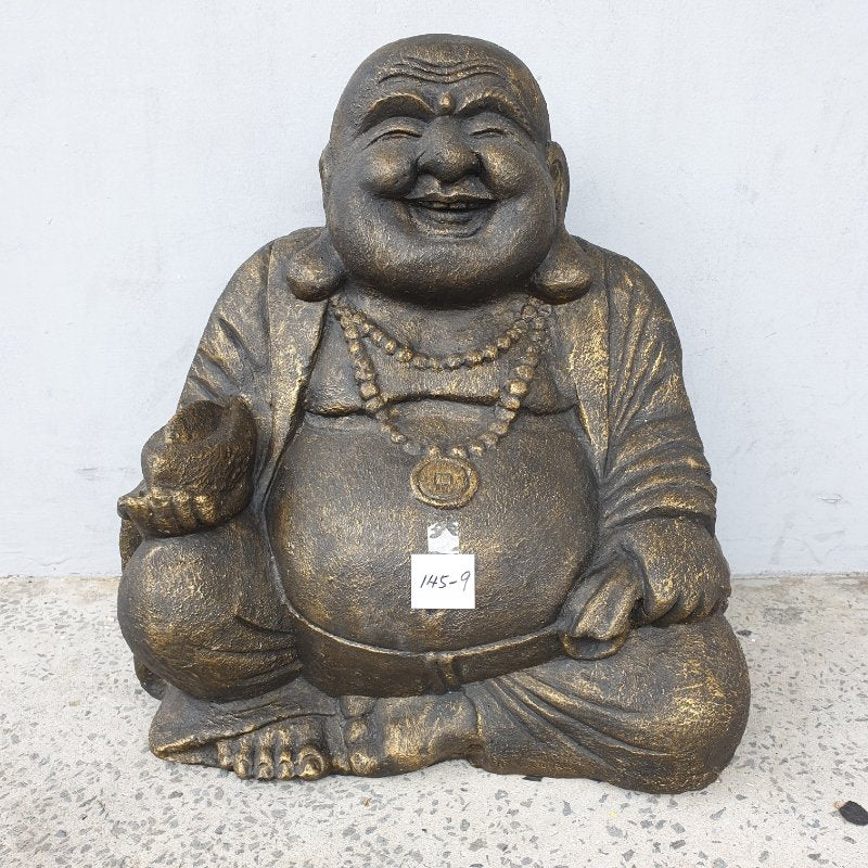 Happy Buddha Sitting With Ingot 60cm at World Of Decor NZ