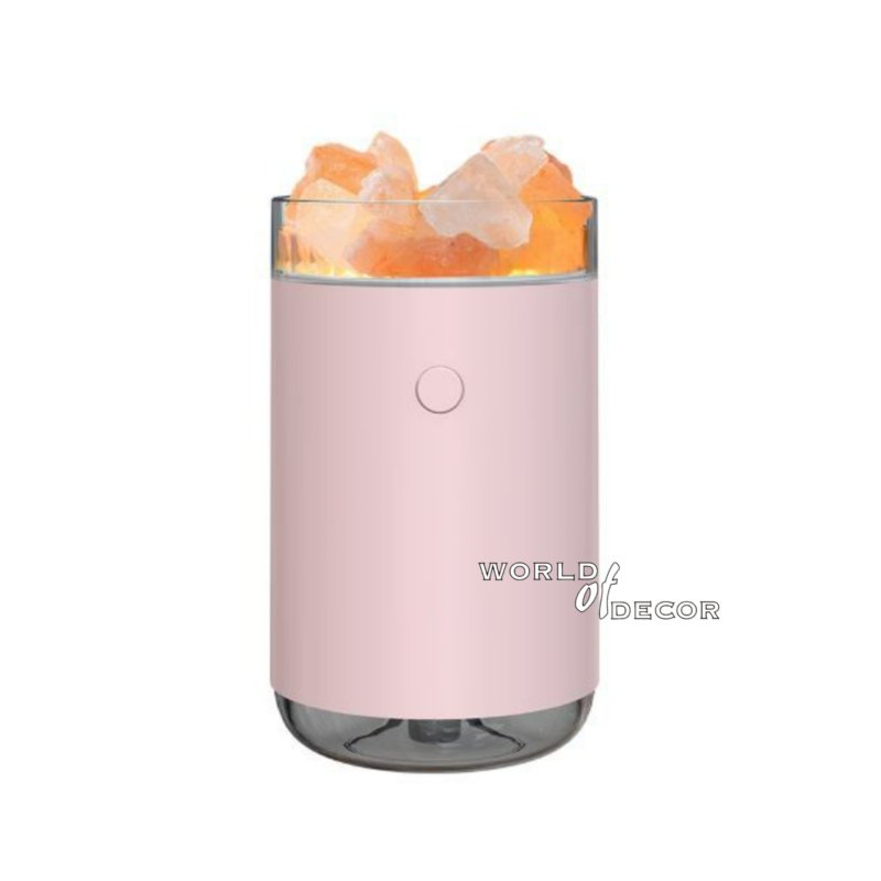 Air Humidifier/Aroma Diffuser USB 260ml- Himalayan Salt Crystal Pink at World Of Decor NZ