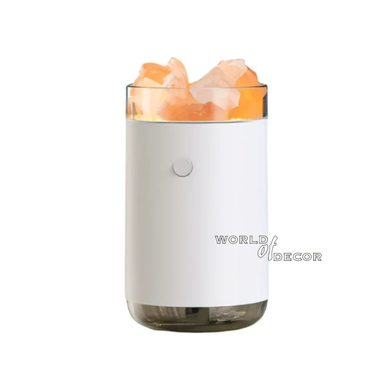 Air Humidifier/Aroma Diffuser USB 260ml- Himalayan Salt Crystal White ...