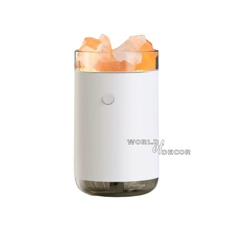 Air Humidifier/Aroma Diffuser USB 260ml- Himalayan Salt Crystal White at World Of Decor NZ