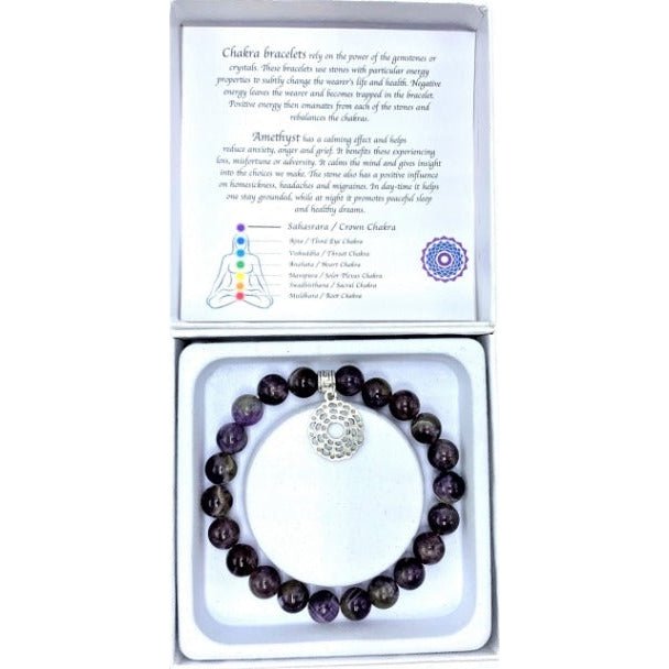 Amethyst Crown Chakra Bracelet CRYSTAL at World Of Decor NZ