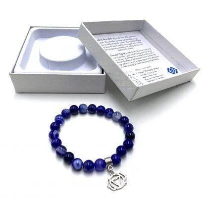 Blue Banded Agate Third Eye Chakra Bracelet CRYSTAL at World Of Decor NZ