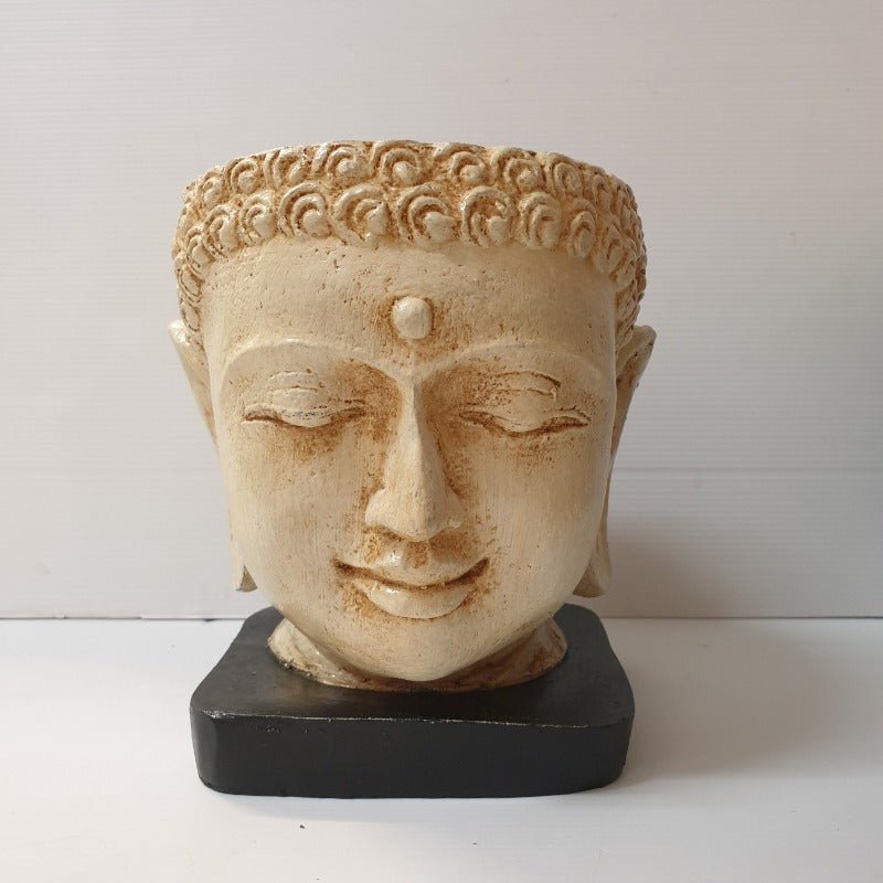 head pot planter nz Buddha Head Planter- Cream-World Of Decor