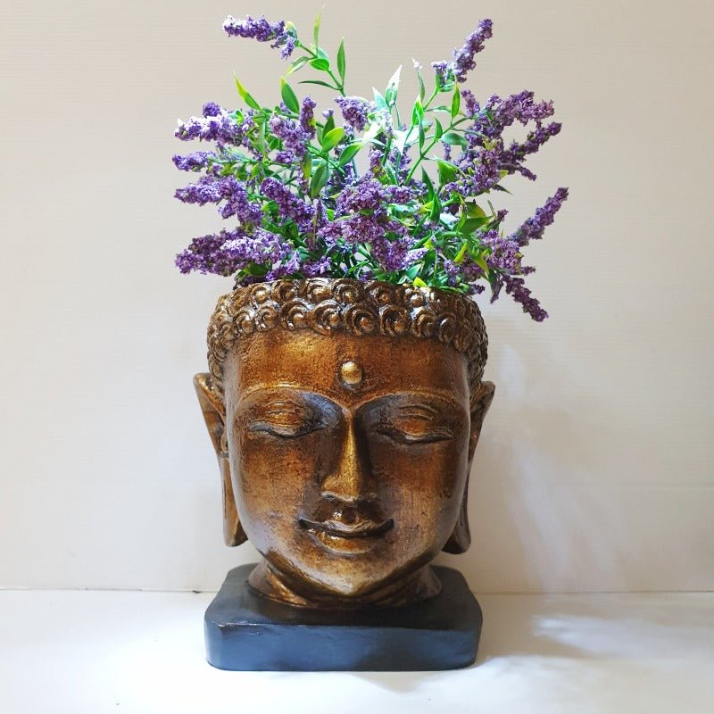 Buddha Head Planter- Green at World Of Decor NZ