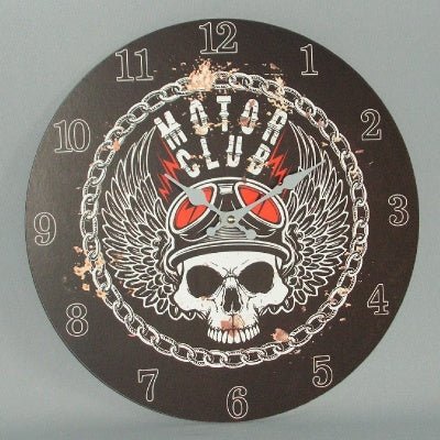 Motor Club Biker Clock CLOCK at World Of Decor NZ
