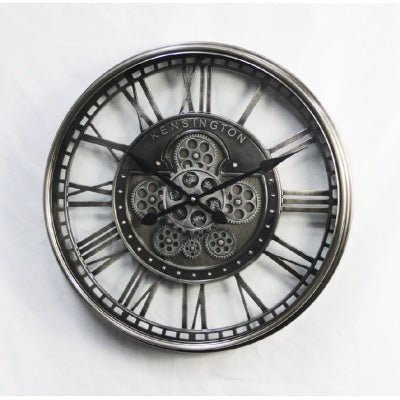Antique Silver Gear Clock 55cm CLOCK at World Of Decor NZ