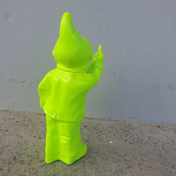 Cheeky Gnome 2 Fingers - Green Poly Resin Figurines & Animals at World Of Decor NZ