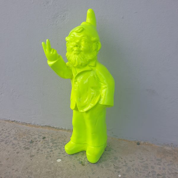 Cheeky Gnome 2 Fingers - Green Poly Resin Figurines & Animals at World Of Decor NZ
