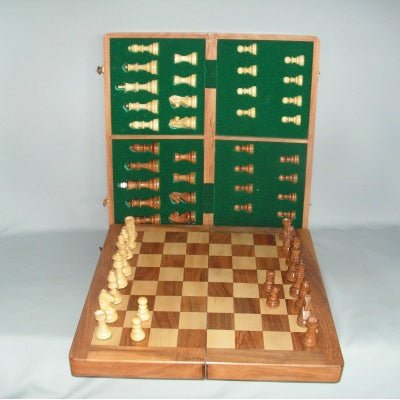 Chess Set 16 Inch Folding Wooden Box-World Of Decor