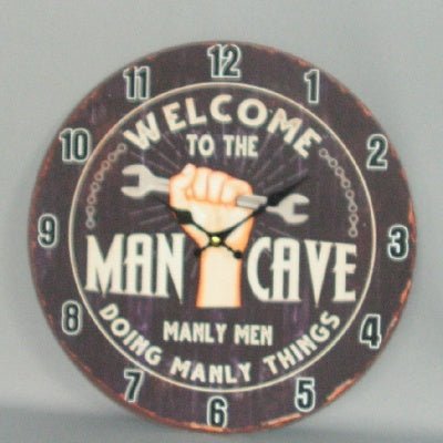 Wall Clock - Men Cave CLOCK at World Of Decor NZ
