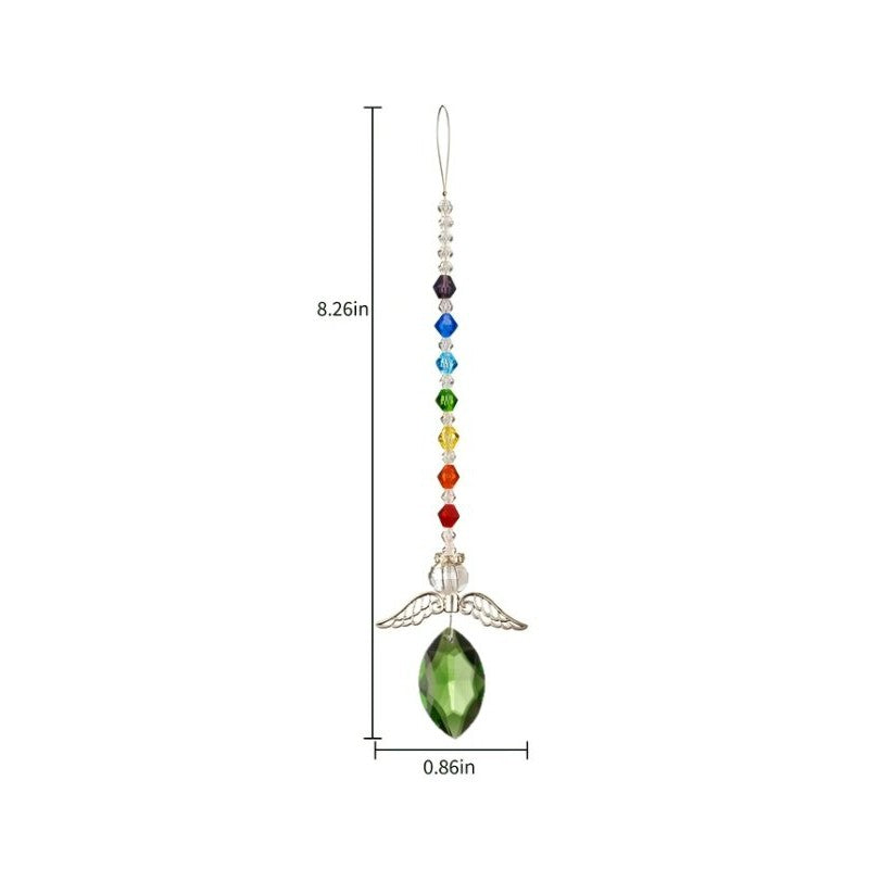 Crystal Suncatcher - Angel Green Crystal, Crystal Suncatcher & Gem Tree at World Of Decor NZ