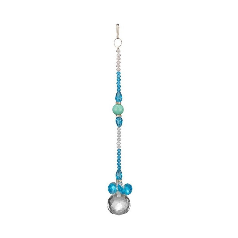 Crystal Suncatcher - Blue/Clear Ball 30cm Crystal, Crystal Suncatcher & Gem Tree at World Of Decor NZ